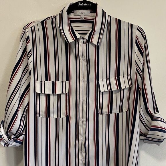OVI Polyester Striped Blouse - Picture 4 of 9